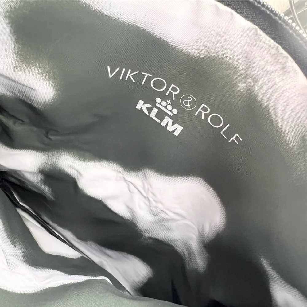 Viktor & Rolf Men's Black Amenity Bag Travel Toiletry Case Fold-over Wristlet